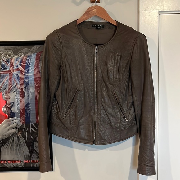 Theory Lamb leather moto jacket M - Picture 1 of 4